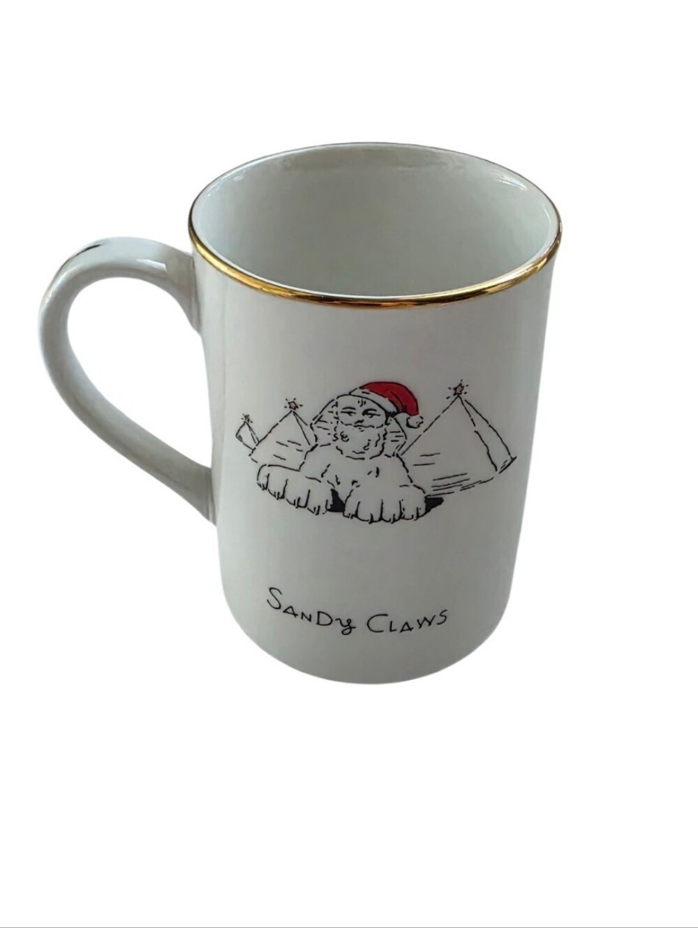 Merry Masterpieces Dayton Hudson Sandy Claws Egypt Pyramids Christmas Mug 1999 - Picture 4 of 7
